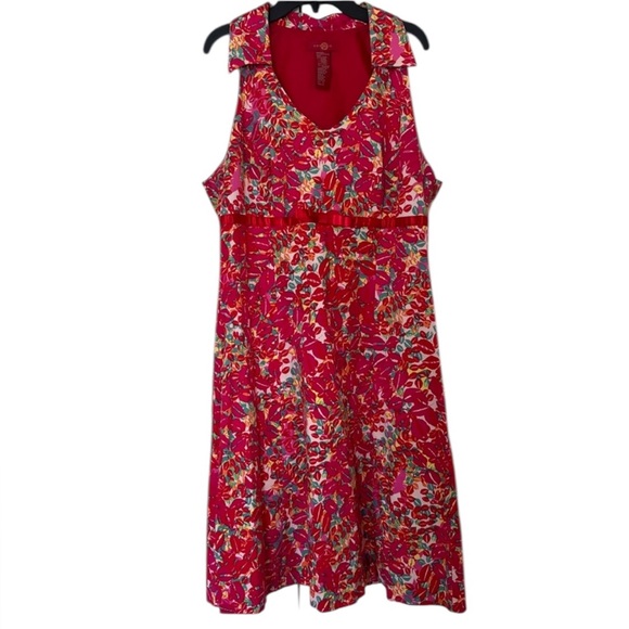 Signature by Sangria Dresses & Skirts - Signature by‎ Sangria Vibrant Floral Midi Dress - Red and Pink | Size 12